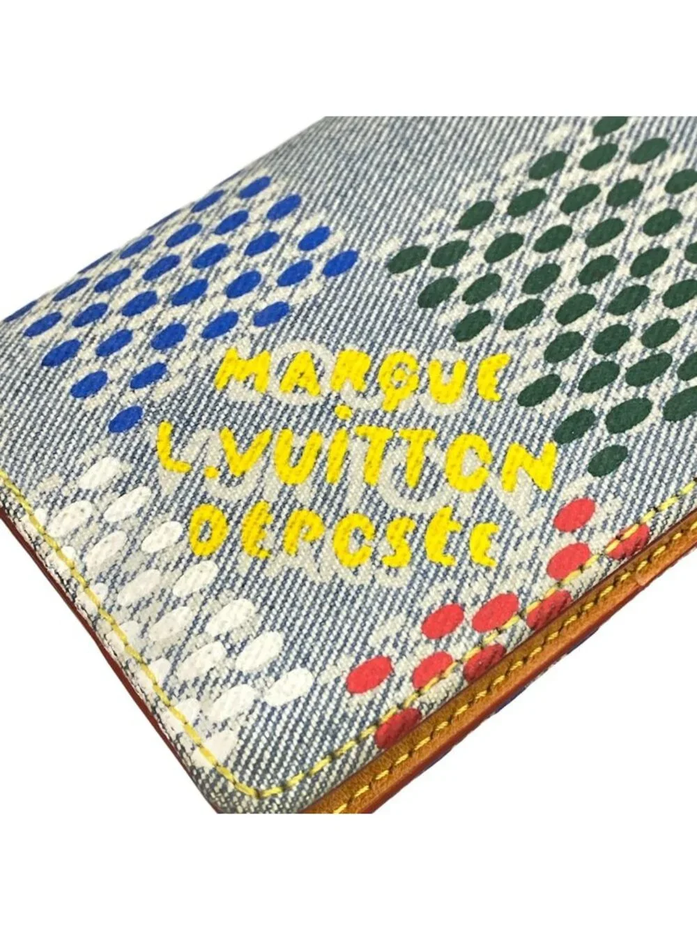 Louis Vuitton Card Case LV Birds Damier Denim Pocket Organizer Multicolor